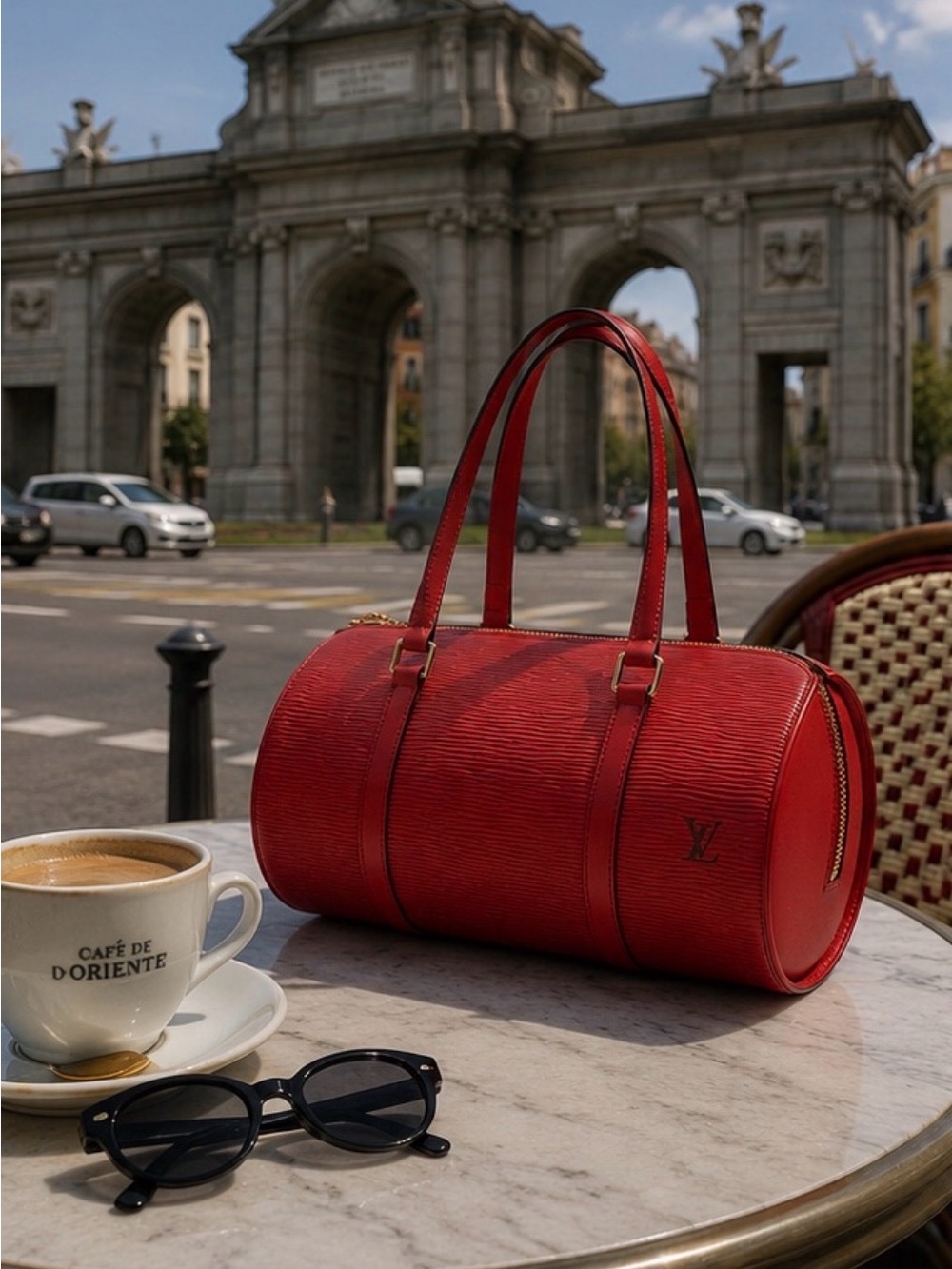 Louis Vuitton Red Epi Leather Barrel Tote